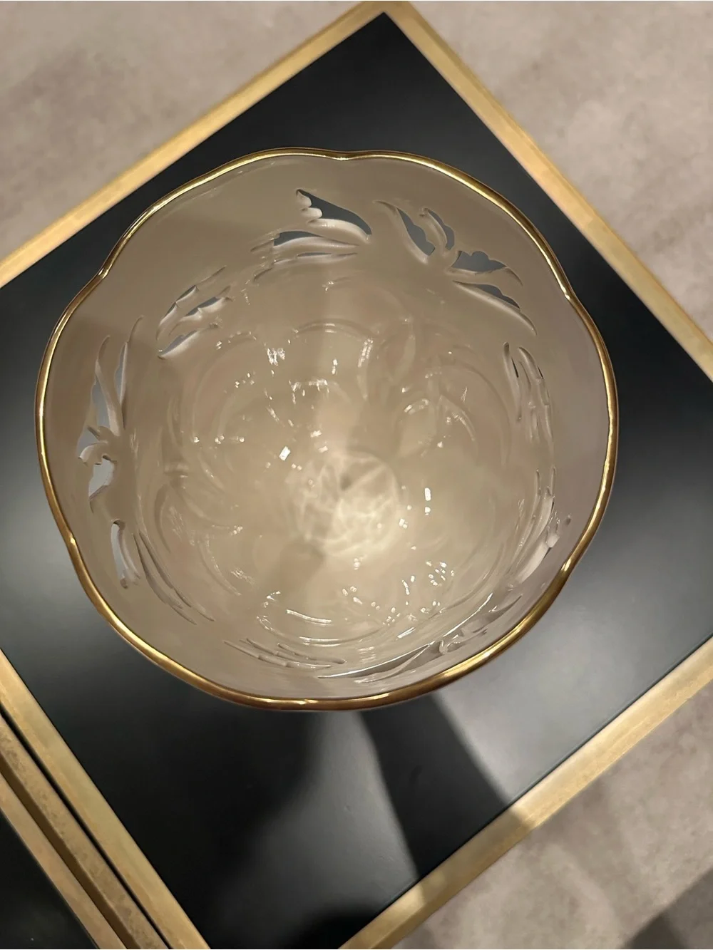 Elegant Lenox Floral Vase with Gold Rim